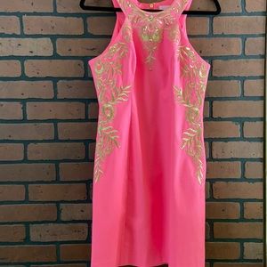 Lilly Pulitzer Gold & Coral Stretch Sheath Dress🌺